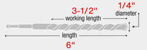 Diablo 1/4" x 3-1/2" x 6" SDS-Plus Full Carbide Head Concrete Anchor Hammer Drill Bit DMAPL2930