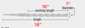 Diablo 1" x 16" x 18" Rebar Demon™ SDS-Plus 4-Cutter Full Carbide Head Hammer Drill Bit DMAPL4310