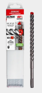 Diablo 1/2" x 6" x 8" Rebar Demon™ SDS-Plus 4-Cutter Full Carbide Head Hammer Drill Bit DMAPL4185-P25