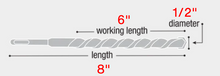 Load image into Gallery viewer, Diablo 1/2&quot; x 6&quot; x 8&quot; Rebar Demon™ SDS-Plus 4-Cutter Full Carbide Head Hammer Drill Bit DMAPL4185-P25