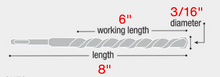 Load image into Gallery viewer, Diablo 3/16&quot; x 6&quot; x 8&quot; Rebar Demon™ SDS-Plus 4-Cutter Full Carbide Head Hammer Drill Bits DMAPL4050-P25