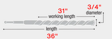 Load image into Gallery viewer, Diablo 3/4&quot; x 31&quot; x 36&quot; Rebar Demon™ SDS-Max 4-Cutter Full Carbide Head Hammer Drill Bit DMAMX1150