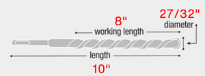 Diablo 27/32" x 8" x 10" Rebar Demon™ SDS-Plus 4-Cutter Full Carbide Head Hammer Drill Bit DMAPL4270