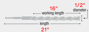 Diablo 1/2" x 16" x 21" Rebar Demon™ SDS-Max 4-Cutter Full Carbide Head Hammer Drill Bit DMAMX1030