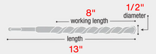 Load image into Gallery viewer, Diablo 1/2&quot; x 8&quot; x 13&quot; Rebar Demon™ SDS-Max 4-Cutter Full Carbide Head Hammer Drill Bit DMAMX1020