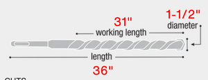 Diablo 1-1/2" x 31" x 36" Rebar Demon™ SDS-Max 4-Cutter Carbide-Tipped Hammer Drill Bit DMAMX1380