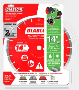 Diablo 14" Diamond Segmented Masonry Cut-Off Blade #DMADS1400