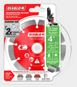 Diablo 4" Diamond Segmented Masonry Cut-Off Blade #DMADS0400