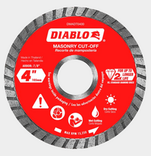 Load image into Gallery viewer, Diablo 4&quot; Diamond Turbo Masonry Cut-Off Disc #DMADT0400