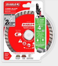 Load image into Gallery viewer, Diablo 4&quot; Diamond Turbo Masonry Cut-Off Disc #DMADT0400