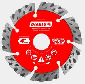 Diablo 4" Diamond Segmented Turbo Masonry Cut-Off Blade #DMADST0400