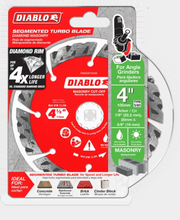 Load image into Gallery viewer, Diablo 4&quot; Diamond Segmented Turbo Masonry Cut-Off Blade #DMADST0400