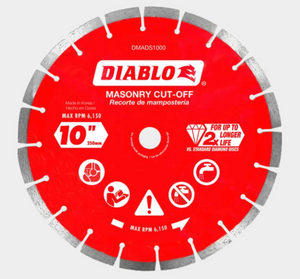 Diablo 10" Diamond Segmented Masonry Cut-Off Disc #DMADS1000