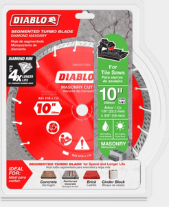 Diablo 10" Diamond Segmented Turbo Masonry Cut-Off Blade #DMADST1000