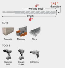 Load image into Gallery viewer, Diablo 1/4&quot; x 4&quot; x 6&quot; SPEEDemon™ Red Granite Carbide-Tipped Hammer Drill Bit #DMARG1070