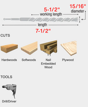 Load image into Gallery viewer, Diablo 15/16&quot; x 7-1/2&quot; Auger Bit #DAG1120