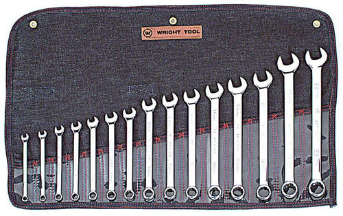 Wright Tool 952 Full Polish Metric 12 Point Combination Wrench Set, 7mm-22mm (15-Piece) Silver