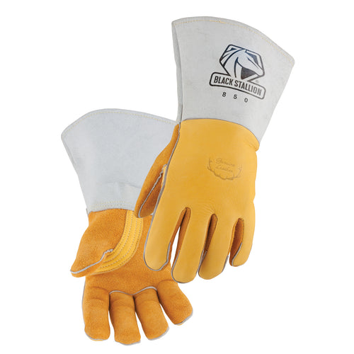 Black Stallion Elkskin Stick Glove with Nomex® Lined Back - 850